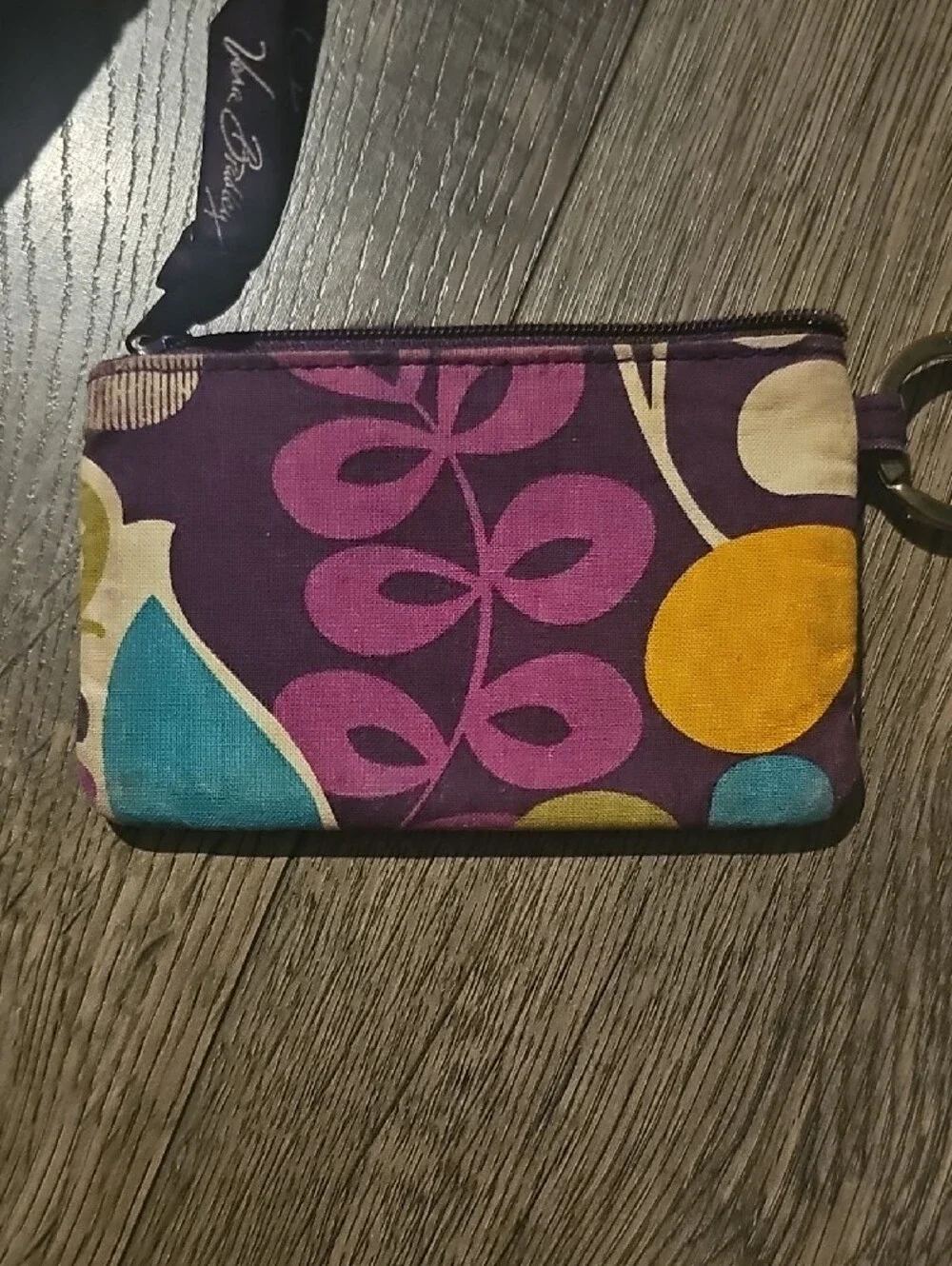 Vera Bradley Plum Crazy Purple Quilted Wristlet and Card Pouch Purse